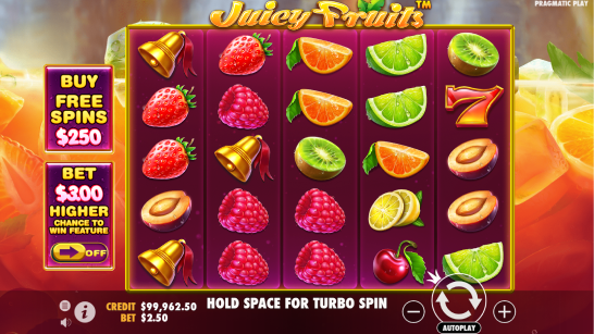 Gewinnlinien im Online-Slot Juicy Fruits